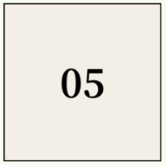 Minimalist graphic tile displaying the number 05.